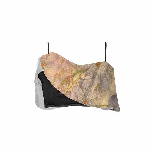 Vintage floral flounce bikini top, Design 13xx