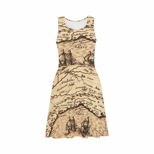 Antique Map casual summer dress, MODEL 09534, design 18
