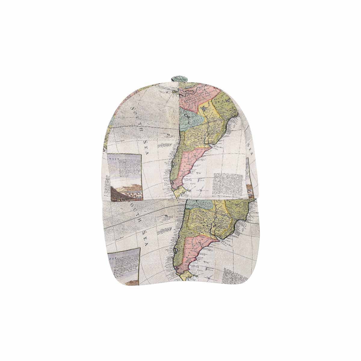 Antique Map design dad cap, trucker hat, Design 40