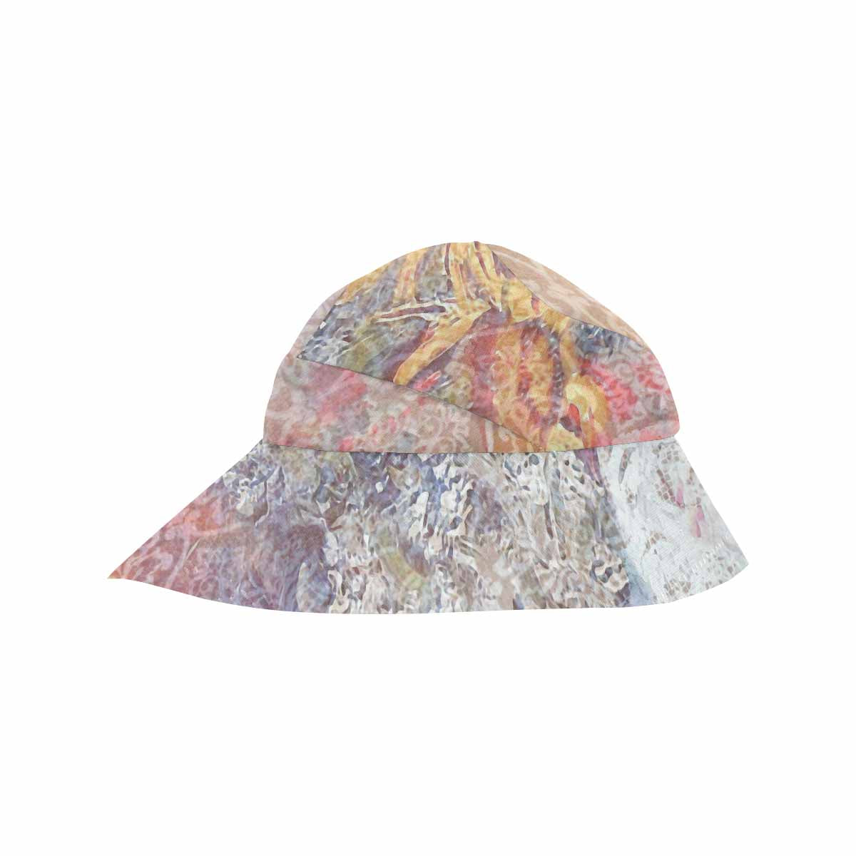 Vintage floral wide brim sunvisor Hat, outdoors hat, Design 54x
