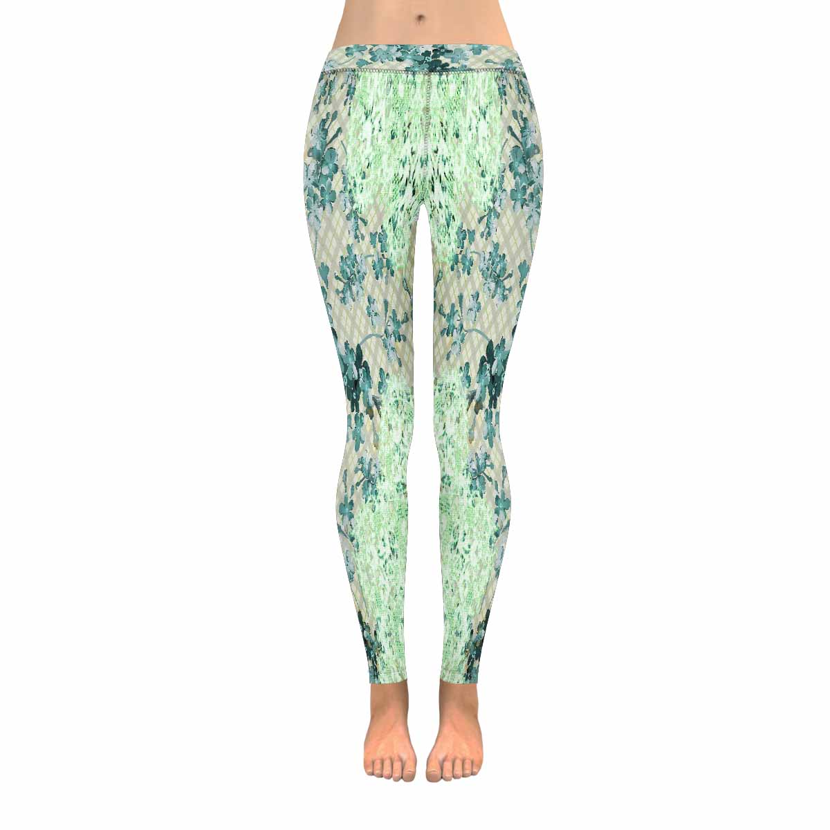 Victorian lace print low rise leggings, design 53