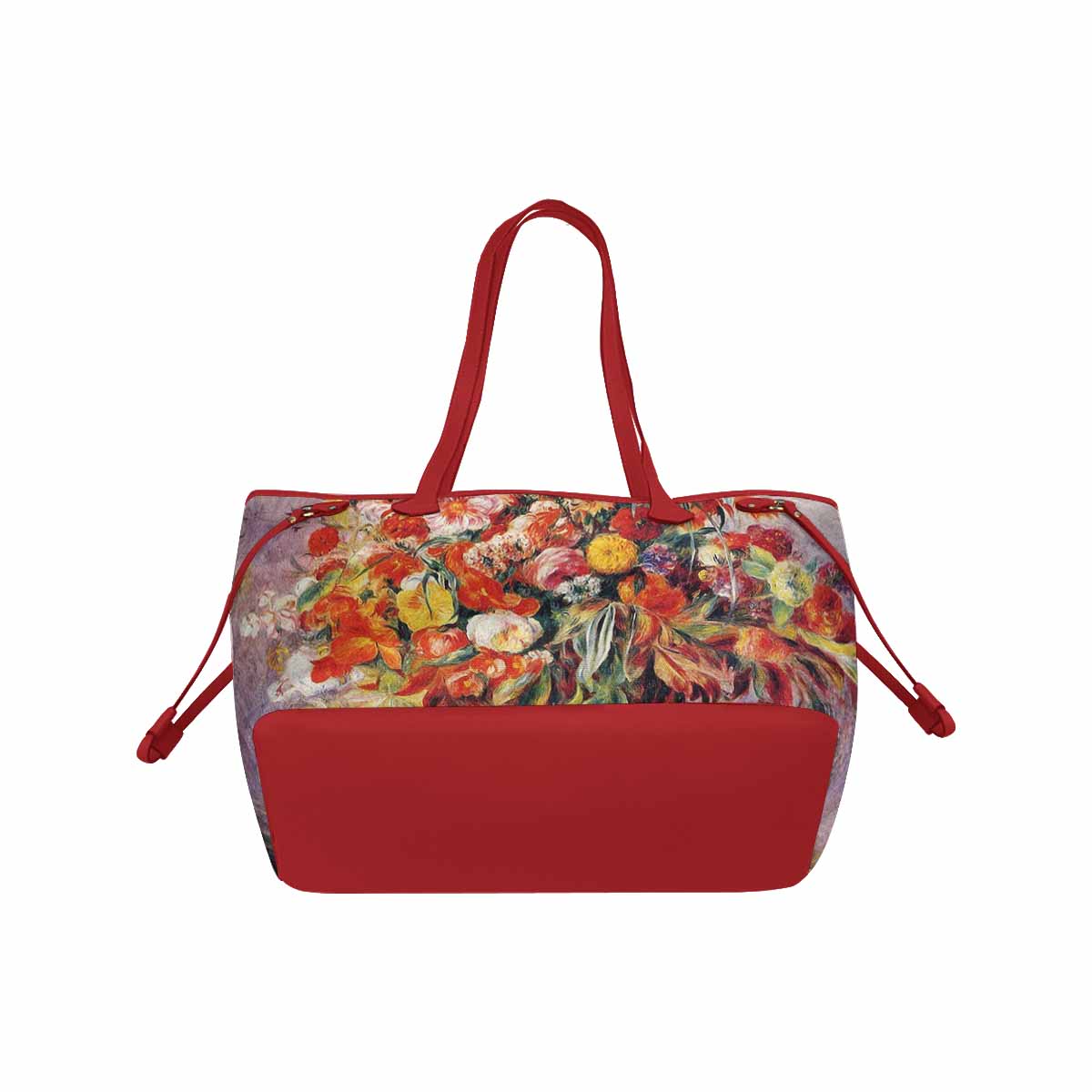 Vintage Floral Handbag, Classic Handbag, Mod 1695361 Design 19, RED TRIM