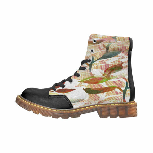 Victorian lace print, cute but tough, Winter walk about  boots, design 52