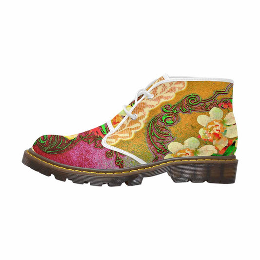 Lace Print, Cute comfy womens Chukka boots, design 48