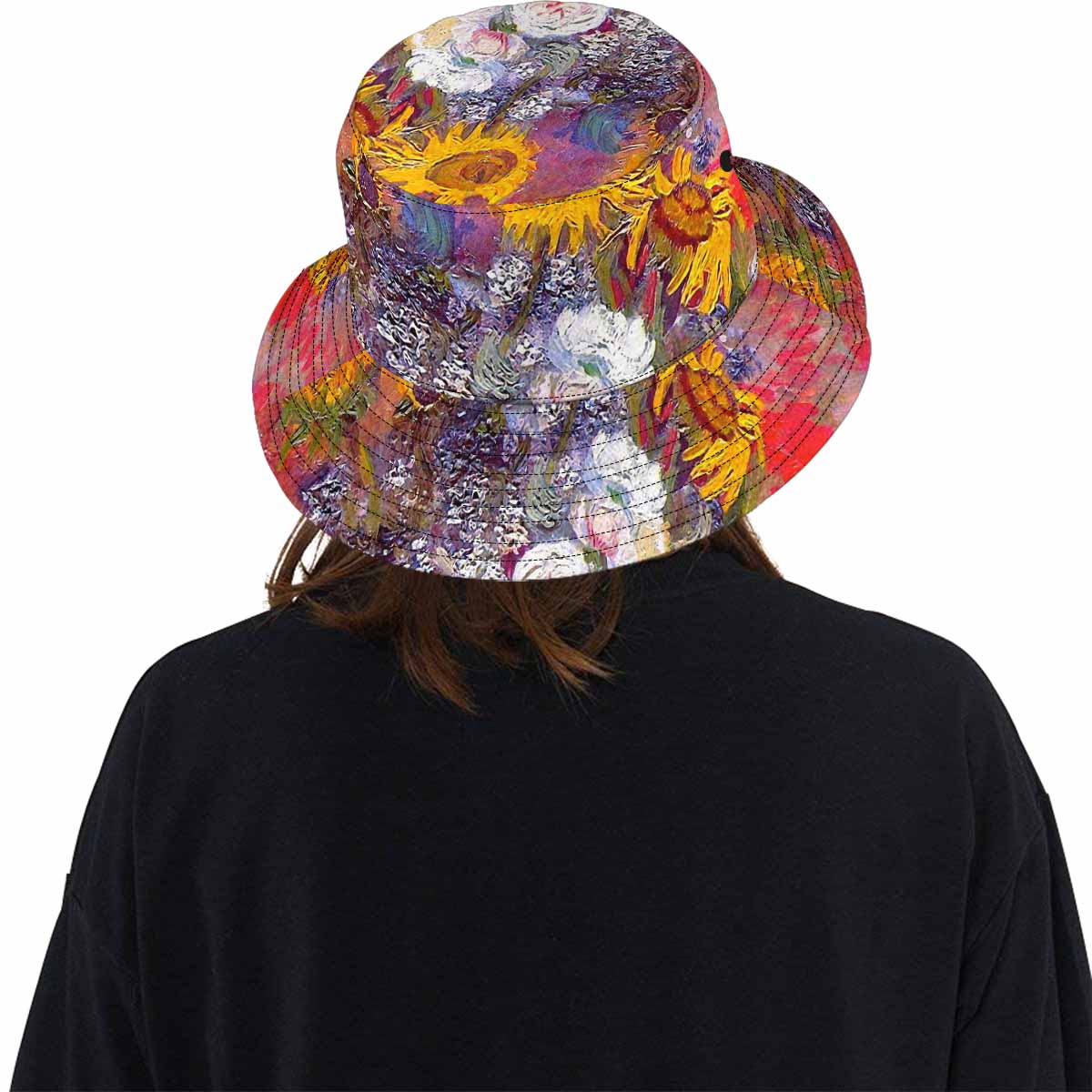 Vintage floral unisex bucket boonie Hat, outdoors hat, Design 54