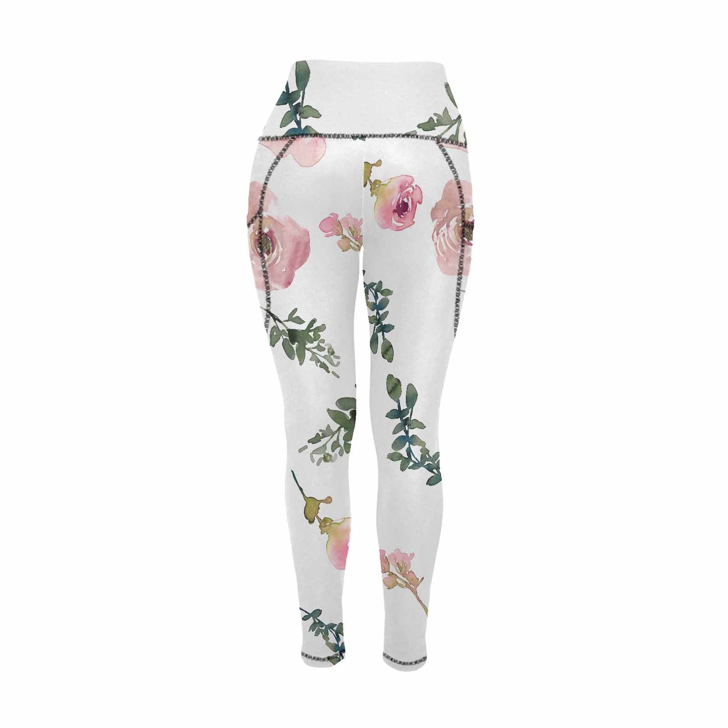 Floral 2, active wear leggings, outside surge, design 62