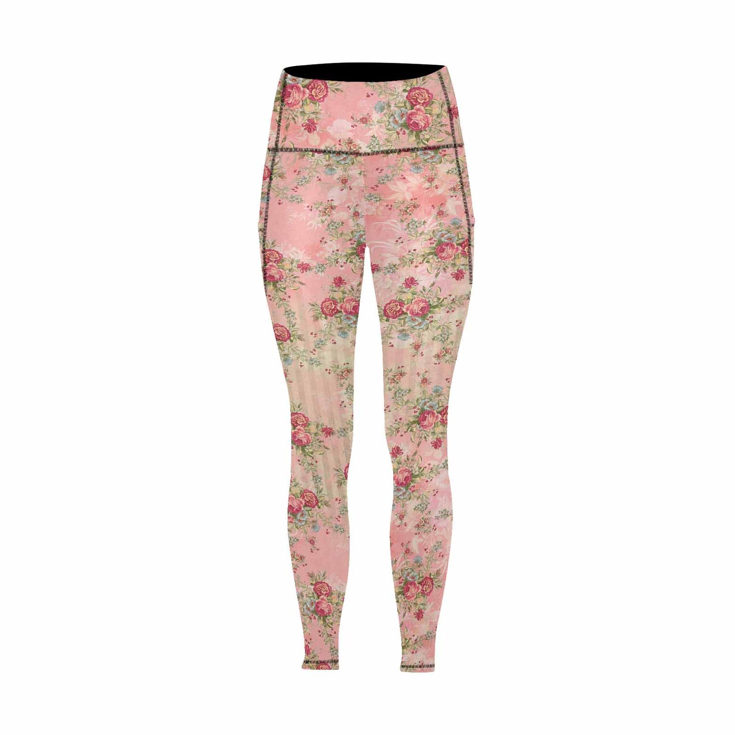 Floral 2, active wear leggings, outside surge, design 68
