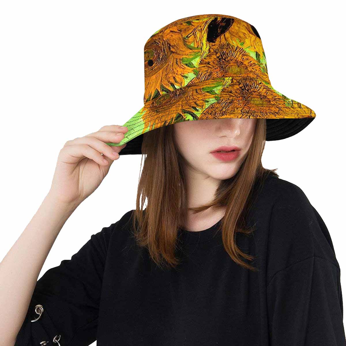 Vintage floral unisex bucket boonie Hat, outdoors hat, Design 48