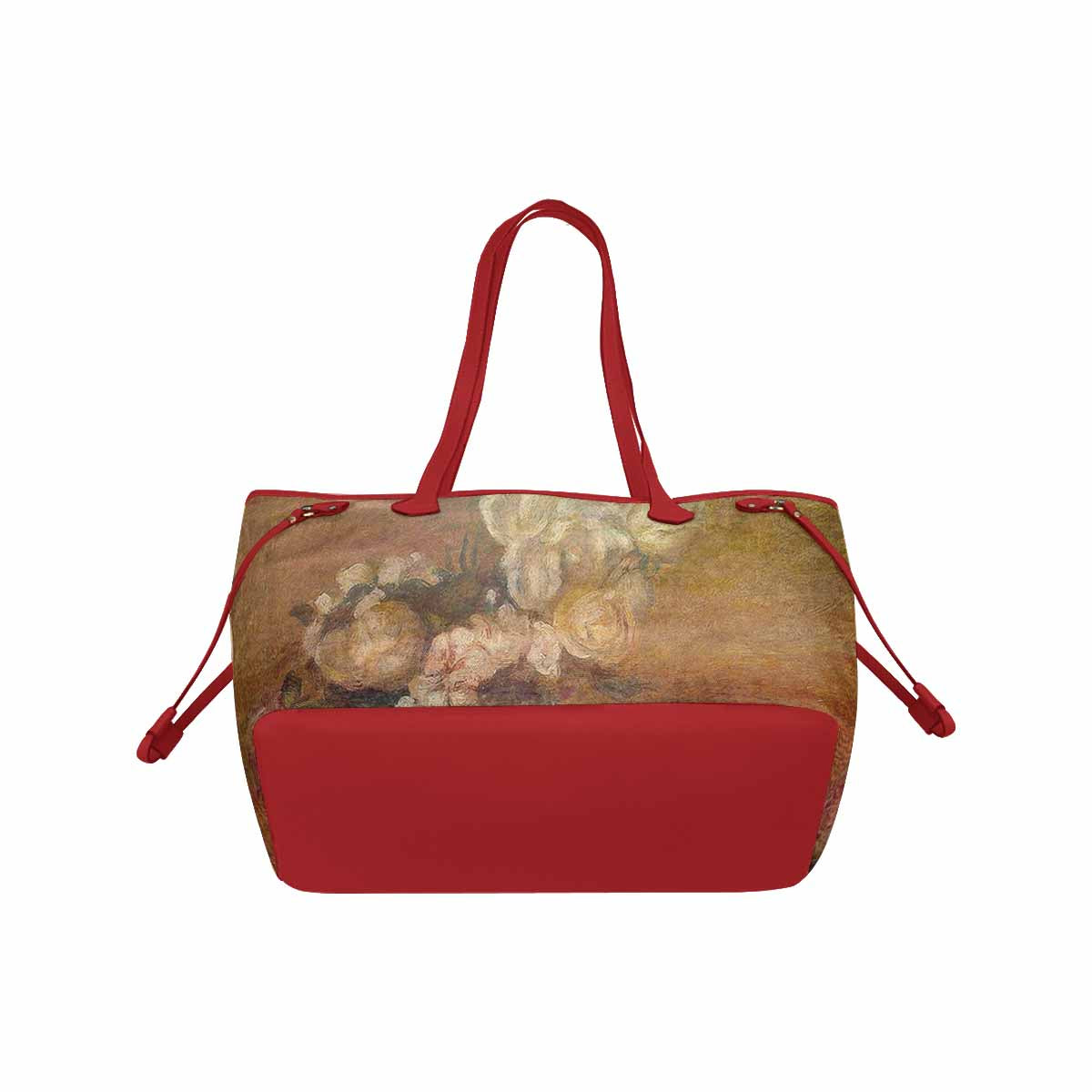 Vintage Floral Handbag, Classic Handbag, Mod 1695361 Design 17, RED TRIM
