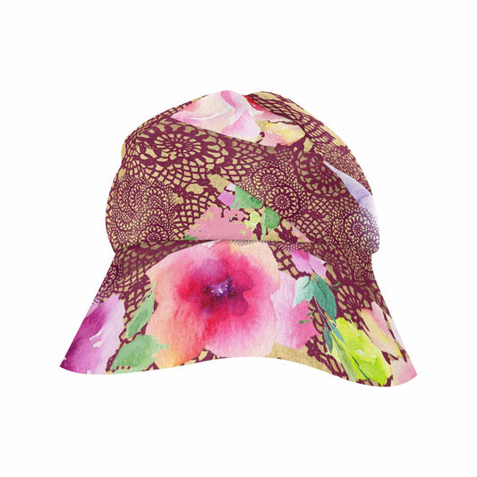 Victorian lace print, wide brim sunvisor Hat, outdoors hat, design 13