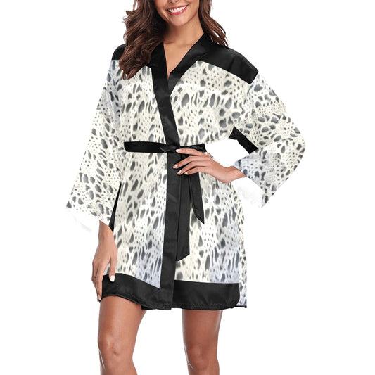 Victorian Lace Kimono Robe, Black or White Trim, Sizes XS to 2XL, Design 12