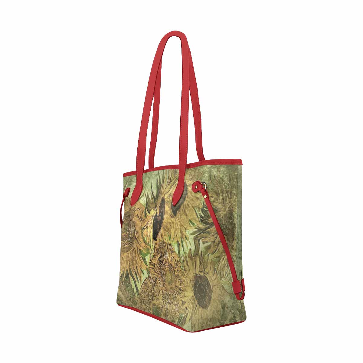 Vintage Floral Handbag, Classic Handbag, Mod 1695361, Design 48x RED TRIM