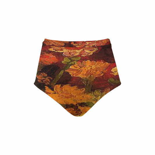 Vintage floral High waist bikini bottom, Design 31