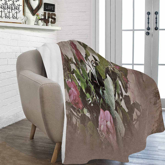 Vintage Floral BLANKET, LARGE 60 in x 80 in, Design 22x C50