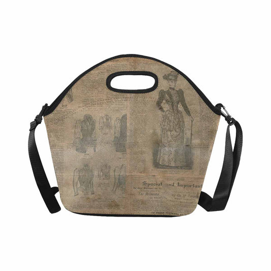 Antique general print, insulated lunch bag, design 36