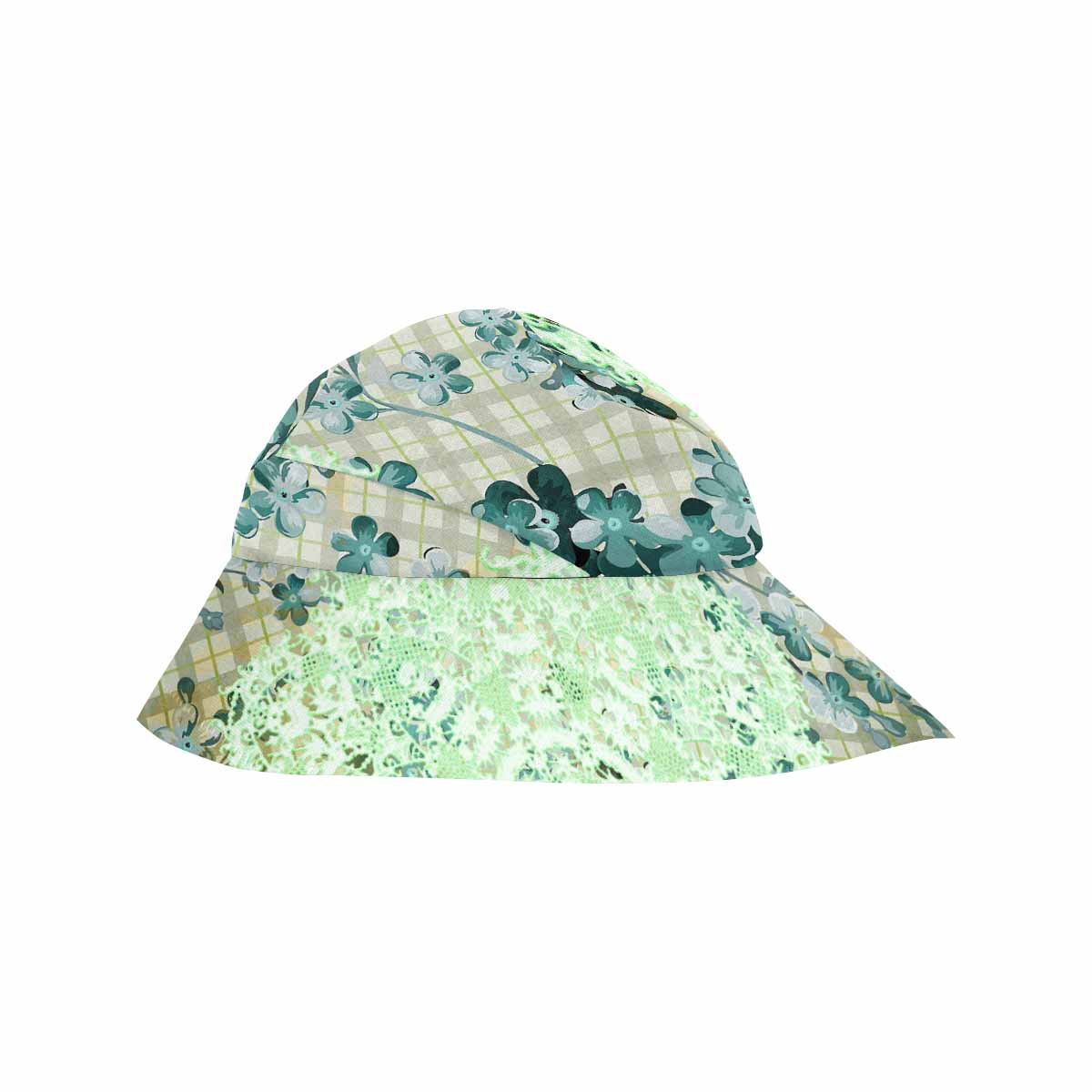 Victorian lace print, wide brim sunvisor Hat, outdoors hat, design 53