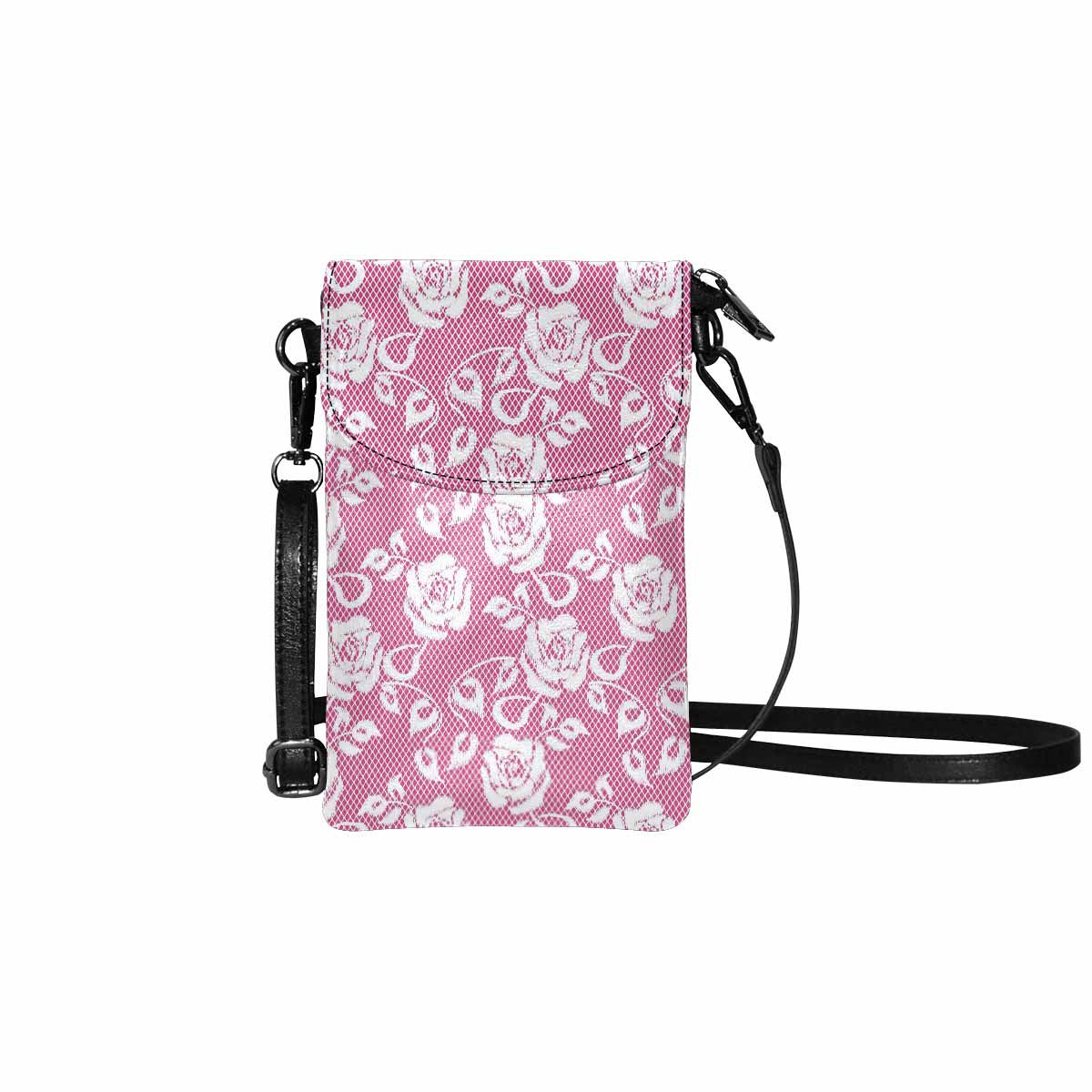 Victorian lace print cell phone purse, mobile purse, Design 17