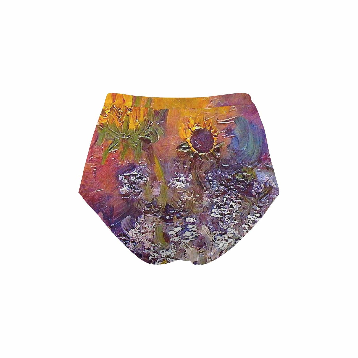 Vintage floral High waist bikini bottom, Design 54