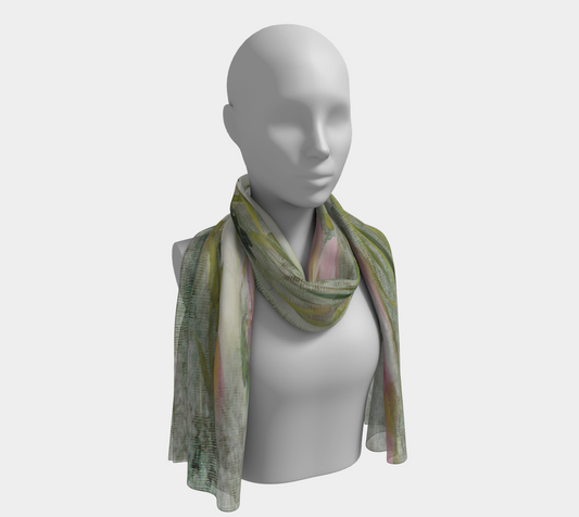 Vintage floral RECTANGLE satin charmeuse scarf, Design 03