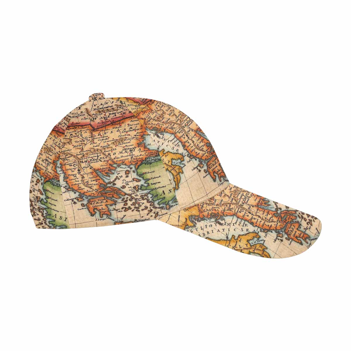 Antique Map design dad cap, trucker hat, Design 22