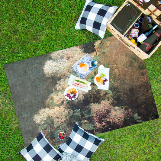 Vintage Floral waterproof picnic mat, 81 x 55in, Design 34