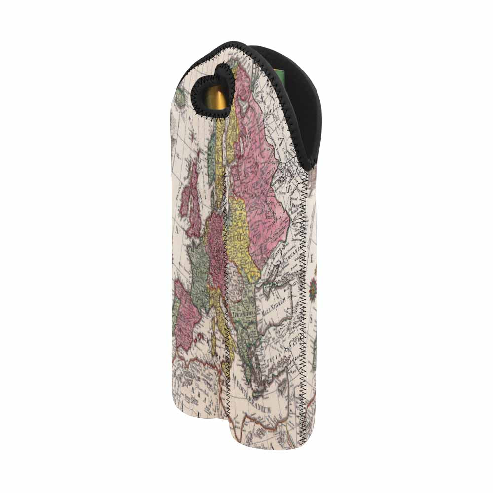 2 Bottle Antique map wine bag,Design 43