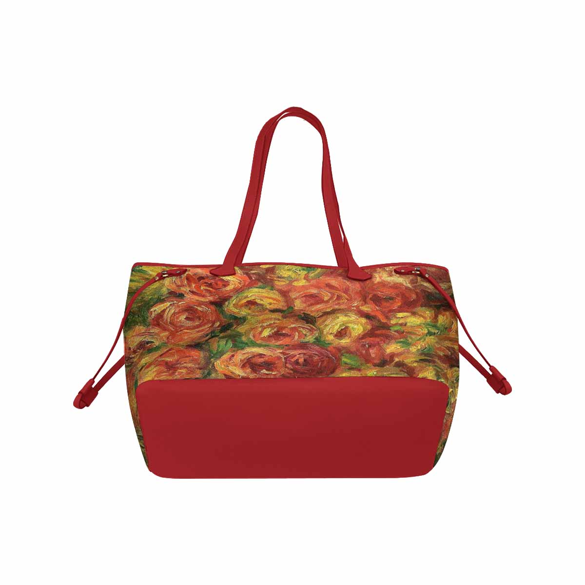 Vintage Floral Handbag, Classic Handbag, Mod 1695361 Design 18, RED TRIM