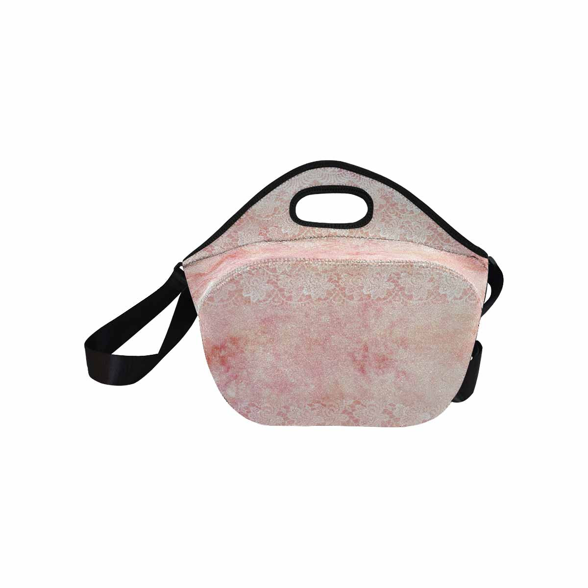 Victorian lace print insulated lunch bag, design 38