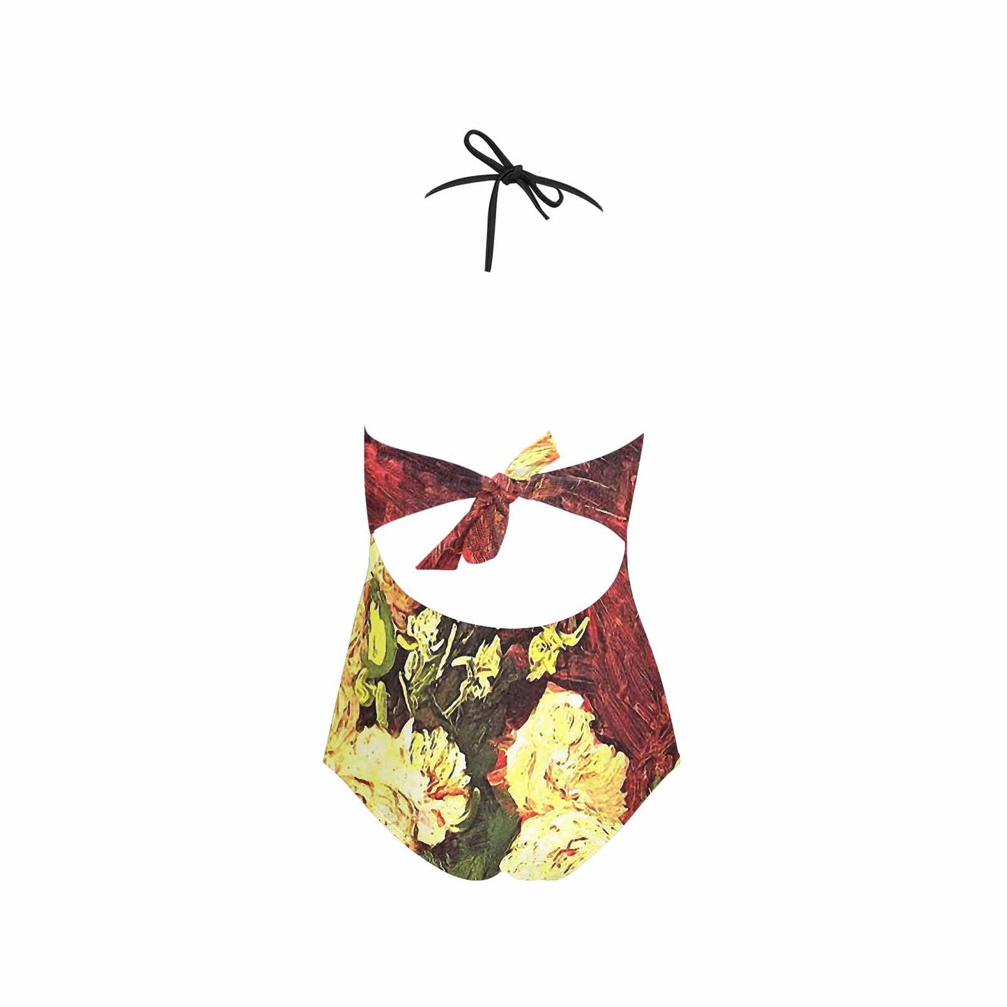 Vintage floral, vintage chest collar, one piece swim wear, Design 27