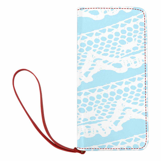 Victorian lace print womens wallet, clutch purse, red trim, design 08