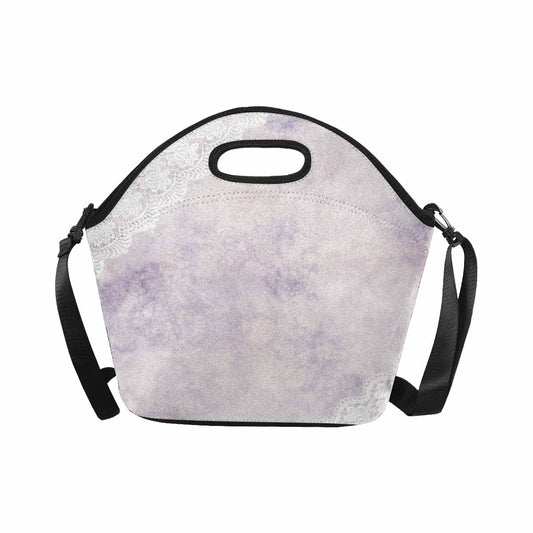 Victorian lace print insulated lunch bag, design 40