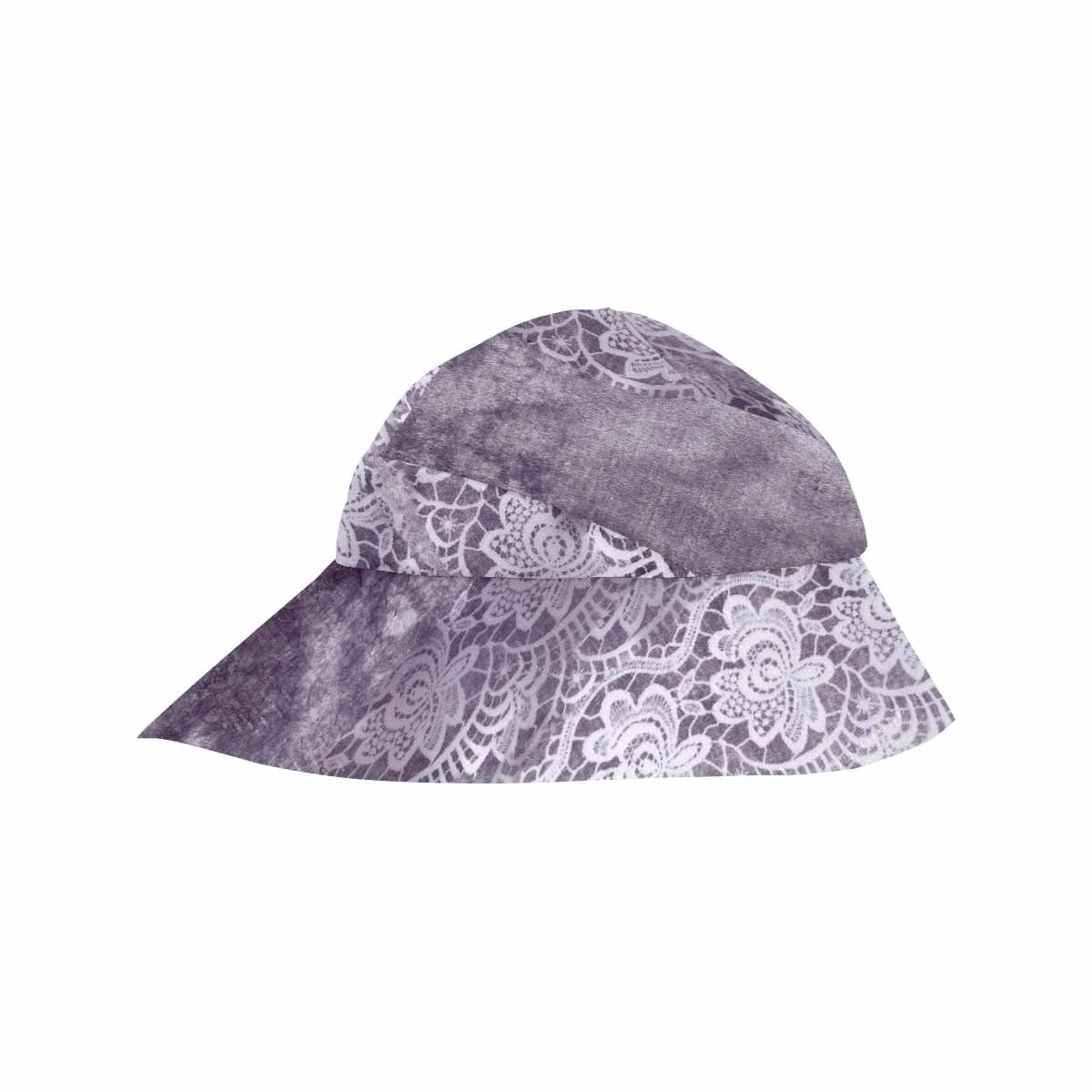 Victorian lace print, wide brim sunvisor Hat, outdoors hat, design 39
