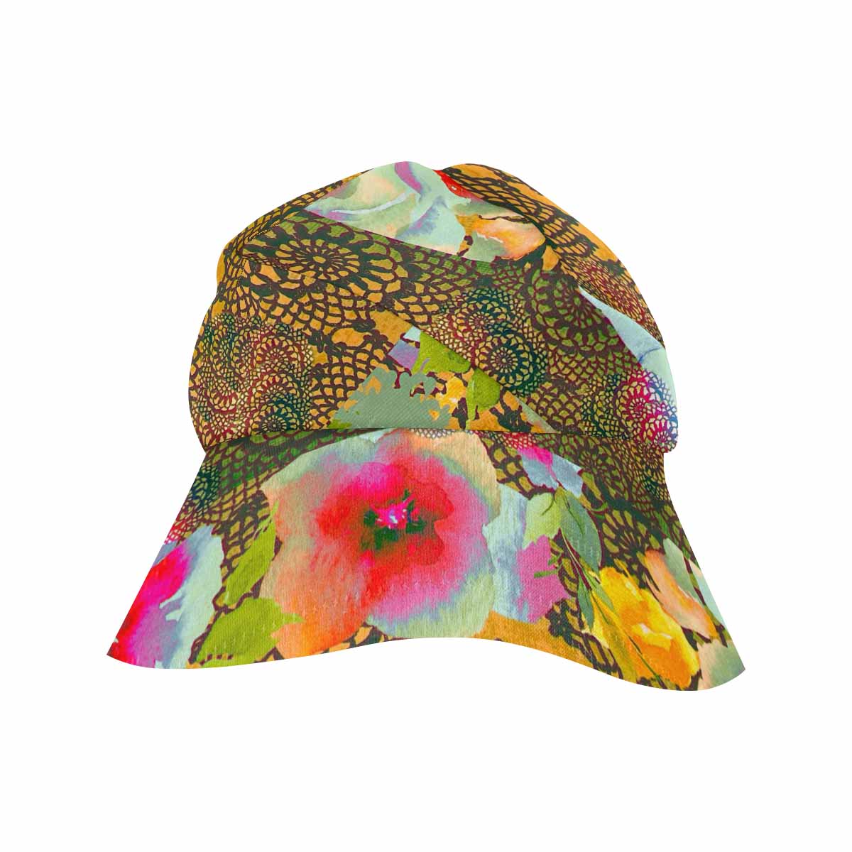 Victorian lace print, wide brim sunvisor Hat, outdoors hat, design 15