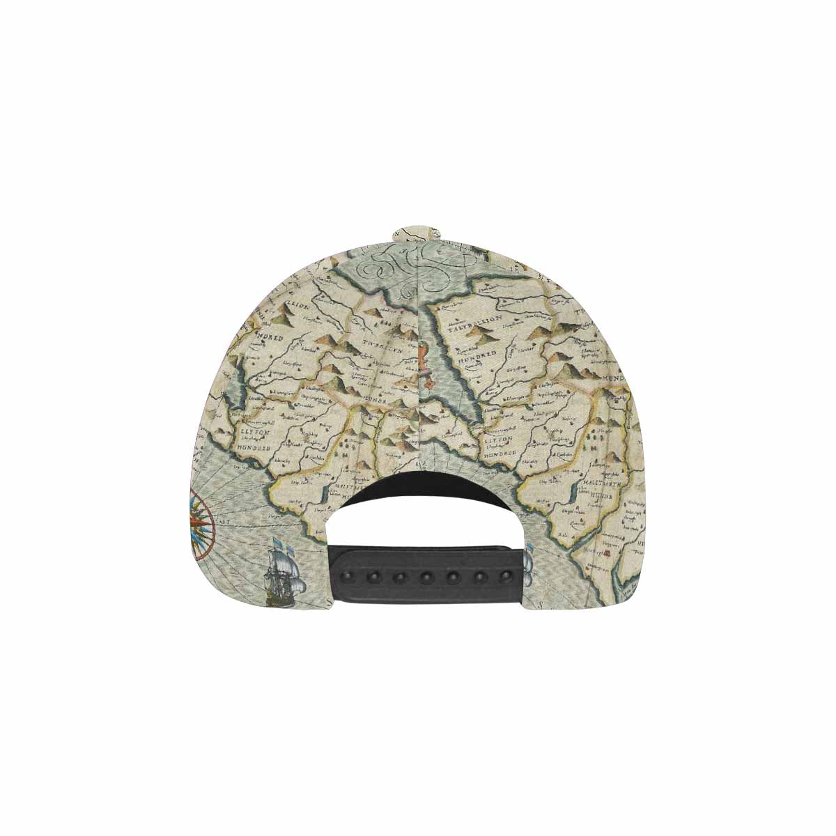 Antique Map design dad cap, trucker hat, Design 13