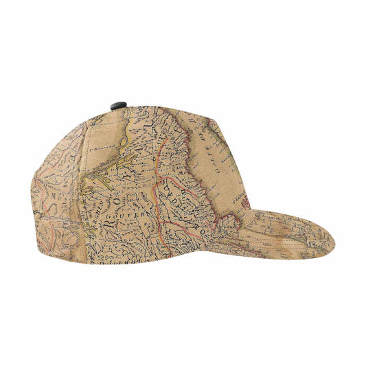 Antique Map design mens or womens deep snapback cap, trucker hat, Design 42