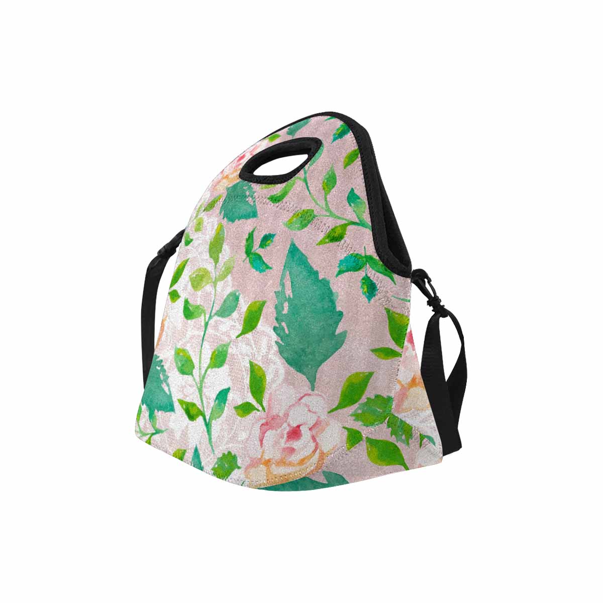 Victorian lace print insulated lunch bag, design 21