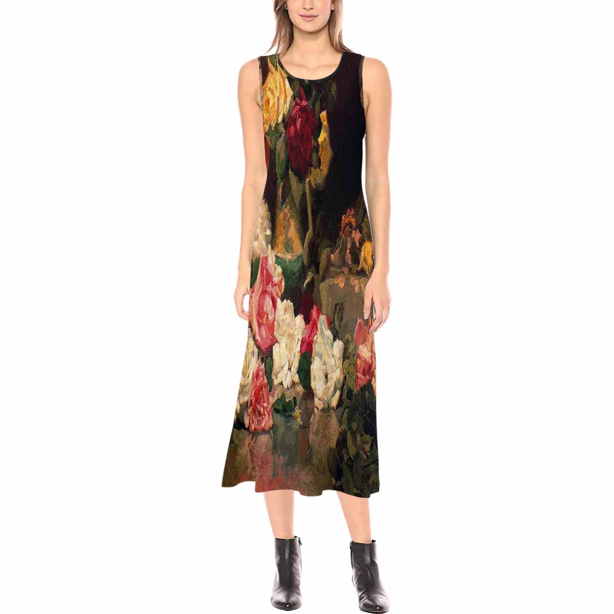 Vintage floral long dress, model D09538 Design 37