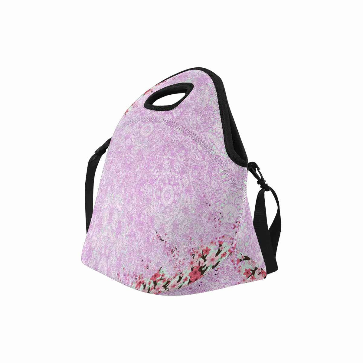 Victorian lace print insulated lunch bag, design 09