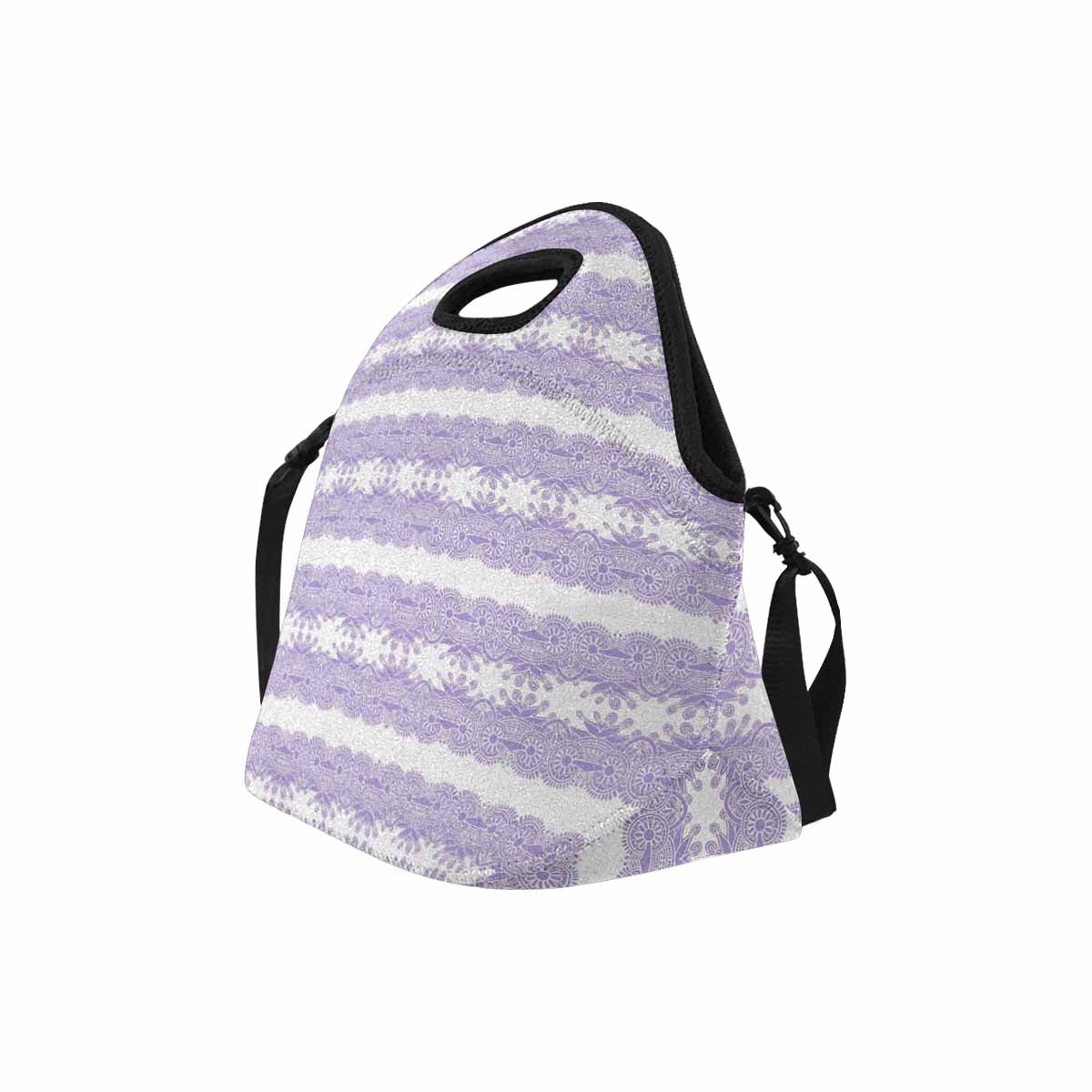 Victorian lace print insulated lunch bag, design 07