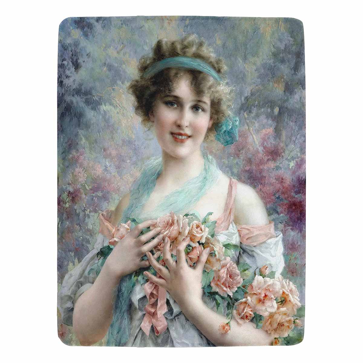 Victorian Lady Design BLANKET, LARGE 60 in x 80 in, The Rose Girl