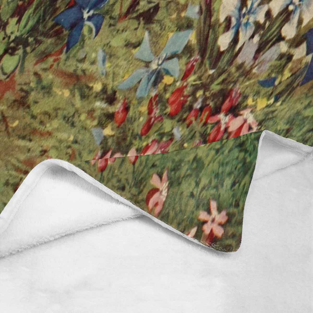 Vintage Floral BLANKET, LARGE 60 in x 80 in, Design 39 C50