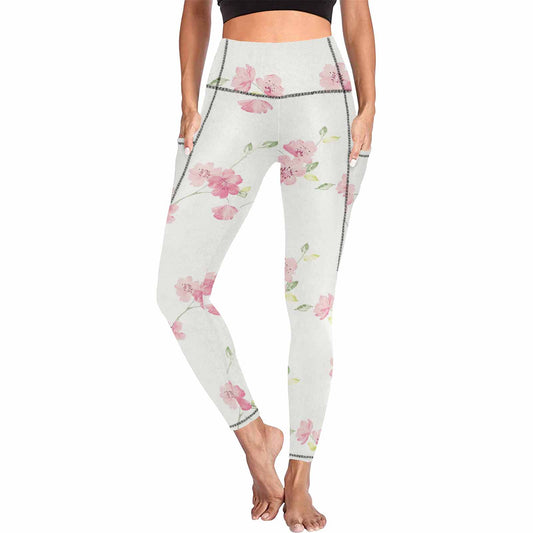 Floral 2, active wear leggings, outside surge, design 18