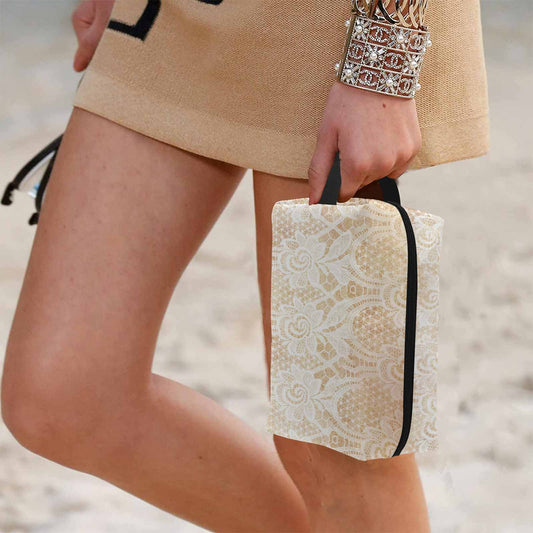 Victorian lace print toiletry comestic bag, design 30