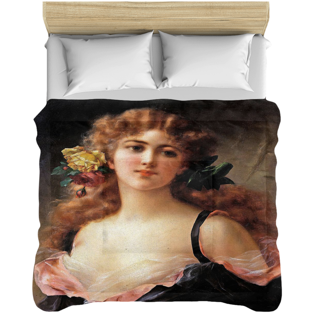 Victorian lady design comforter, twin, twin XL, queen or king, Portrait of a Young Girl