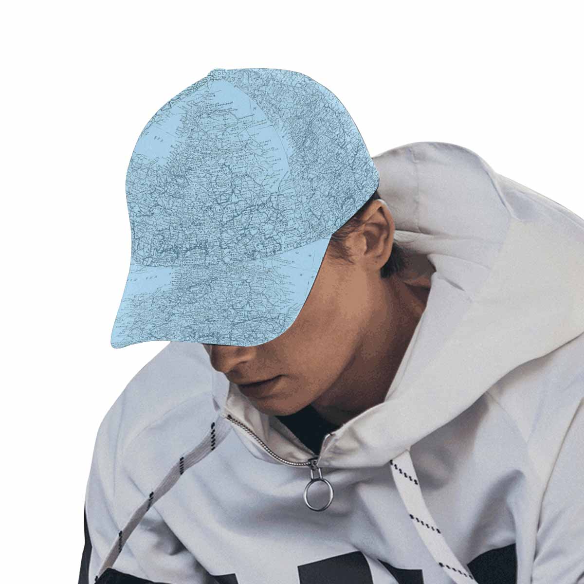 Antique Map design dad cap, trucker hat, Design 50