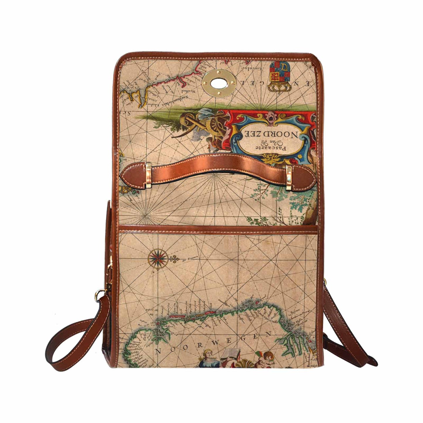 Antique Map Handbag, Model 1695341, Design 07