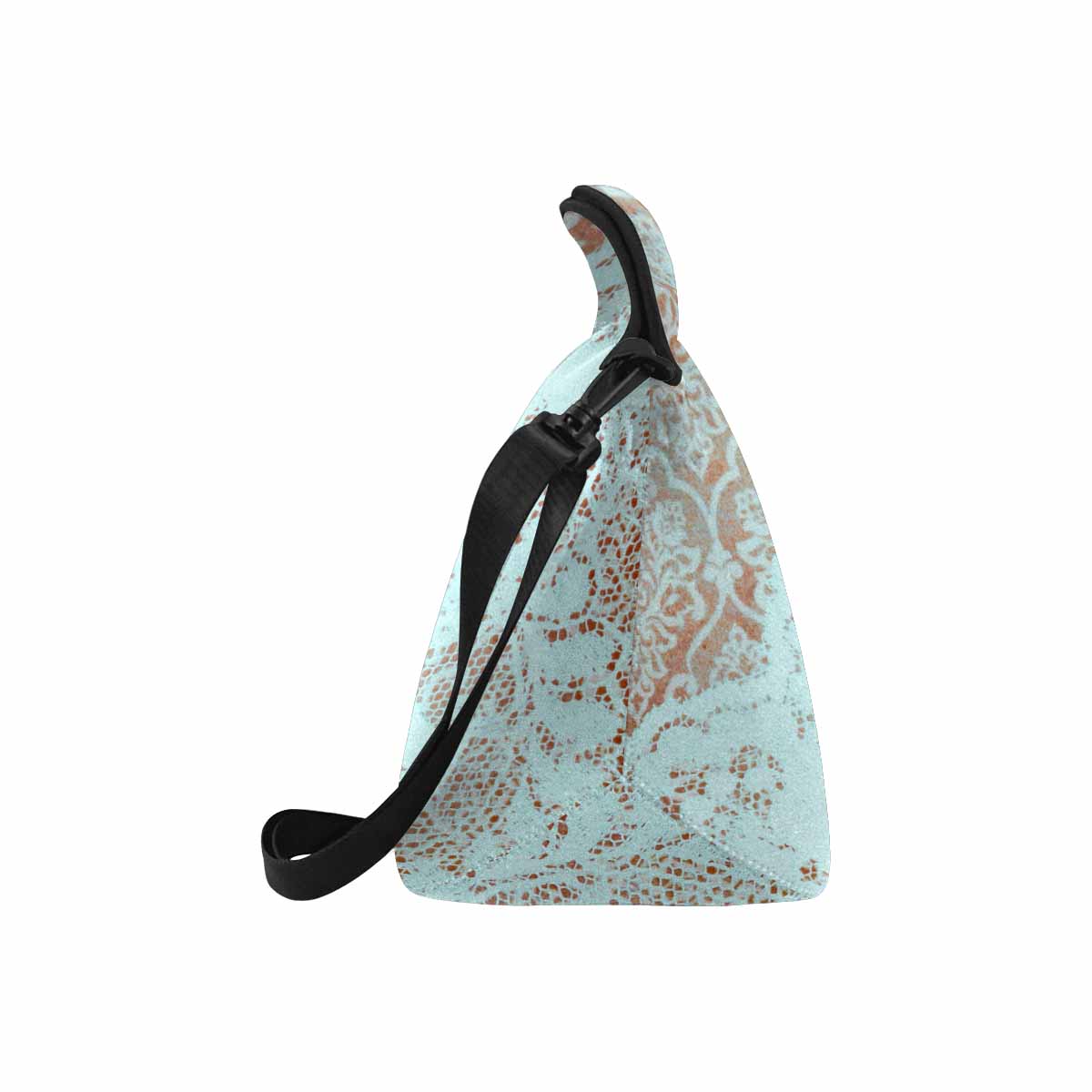 Victorian lace print insulated lunch bag, design 23