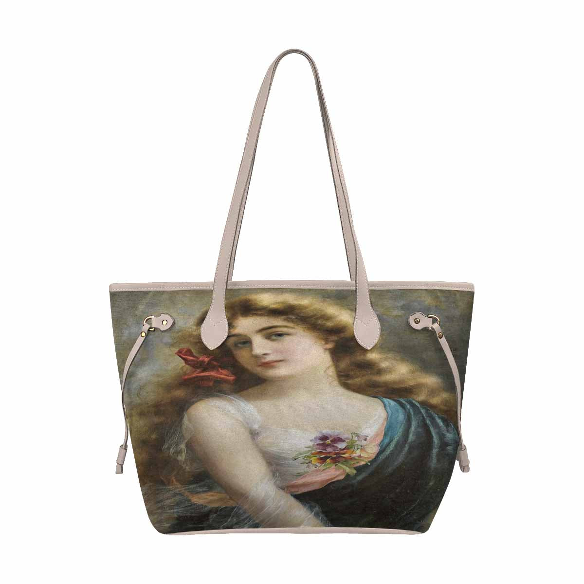 Victorian Lady Design Handbag, Model 1695361, An Auburn Beauty, BEIGE/TAN TRIM