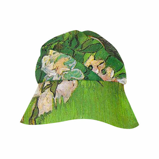 Vintage floral wide brim sunvisor Hat, outdoors hat, Design 06