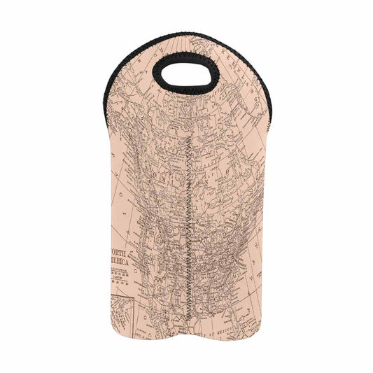 2 Bottle Antique map wine bag,Design 53